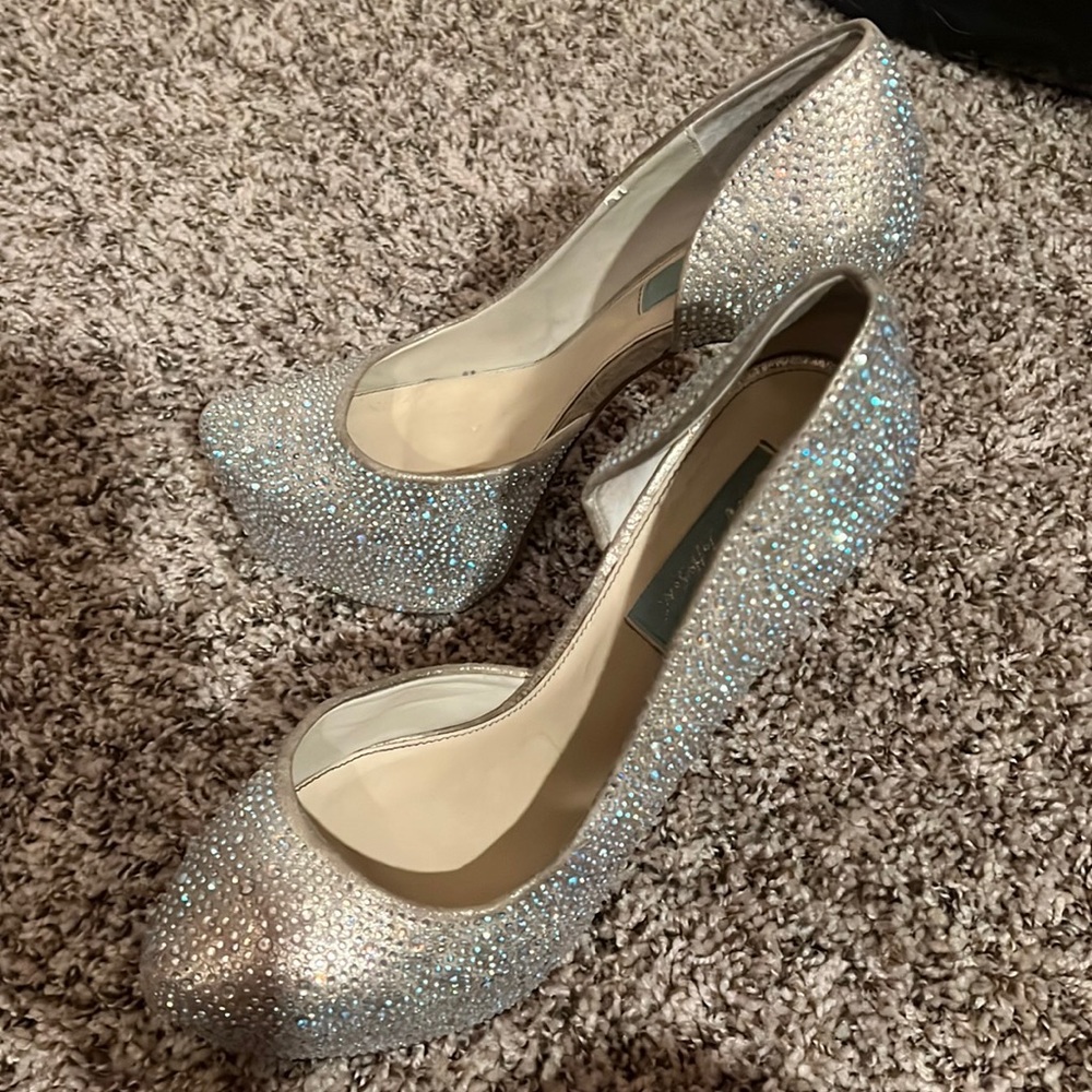 Betsey Johnson Rhinestone Platform Heels - Bridal Collection
